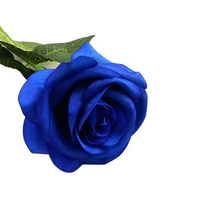 Poseca Rose Artificielle Fleur Artificiel Mariage Cimetière Deco Bleu