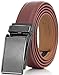 Marino Avenue Men’s Genuine Leather Ratchet Dress Belt with Linxx Buckle - Gift Box - Charcoal Depiction - Brown - Adjustable from 28