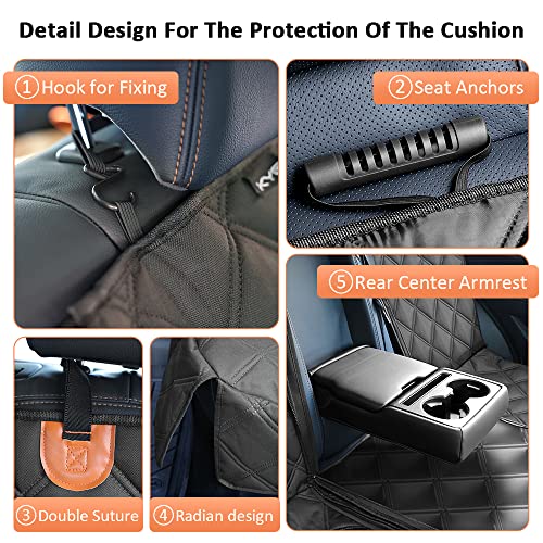 KYG Car Seat Cover for Dogs and Children, Non-Slip, Waterproof, Durable, Scratch-Resistant, Dog Blanket, Rear Seat, Isofix, with 1 Dog Strap, for Most Cars, HGVs & SUVs, 135 x 56 x 45 cm