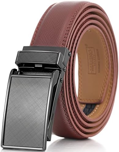 marino men's genuine leather ratchet dress belt with automatic buckle Marino Mens Leather Belt, Soft Leather Ratchet Dress Belt With Automatic  Buckle - Enclosed In An Elegant Gift Box - Trellis Ratchet Belt - Brown -  Fits waist sizes up to 44"