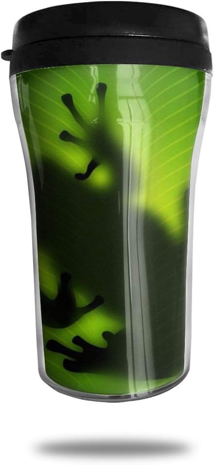 Stainless Steel Mug,Frog Shadow Silhouette On The Banana Tree Leaf Double Wall Stainless Steel Mug,Unique Stainless Steel Cups,250ML