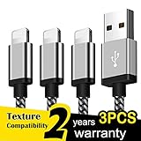 Lightning Cable OTISA 3-Pack 5Ft iPhone Charger Cords Nylon Braided iPhone cord USB Cable charging Cables For iPhone X / 8 Plus / 7 Plus / 6s / 6 plus / 6s plus / 5 / 5s / 5c / iPad / iPod and more