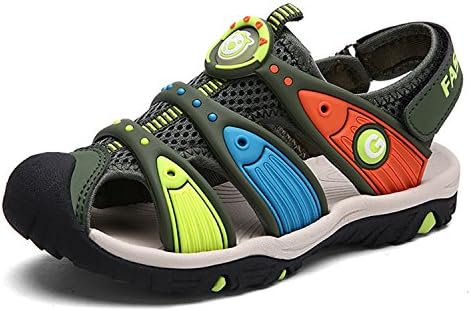 Bigcount Boys Girls Outdoor Sport Closed-Toe Sandals Kids Breathable Mesh Water Athletic Sandals Shoes