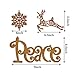 Valery Madelyn 18ct 10-23cm Woodland Sparkling Essential Christmas Ornaments Set Glittery Christmas Decorations-Peace, Snowflake and Reindeer,12 Pcs Metal Hooks and 12 Organza Ribbons Included