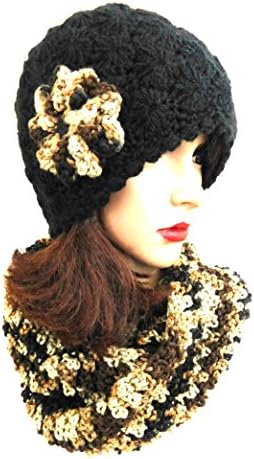 Women's Hat Handmade Beanie Beret & Neck Scarf One Size