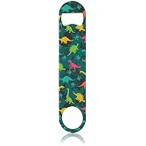 TASDANA Cute Dinosaur Stainless Steel Bottle Opener Cartoon Colorful Dinosaurs Reptile Green Flat Beer Bottle Opener Keychain for Home Kitchen Bar Restaurant Party Birthday Gift