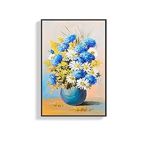 Framed Canvas Wall Art for Living Room, Bedroom Colorful Flower Canvas Prints for Home Decoration Ready to Hang - 16x24 inches