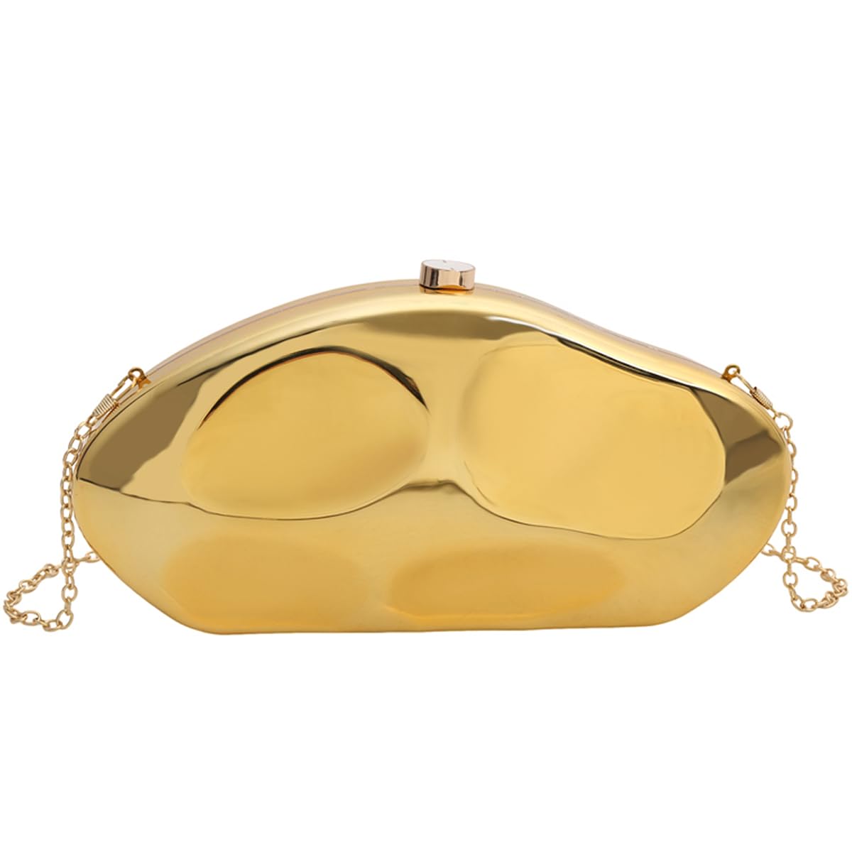 Photo 1 of Acrylic Clutch Purse for Women Formal Evening Bag, Shell Shape Acrylic Purses Handbags Clutch with Chain for Party Wedding Prom Gold
