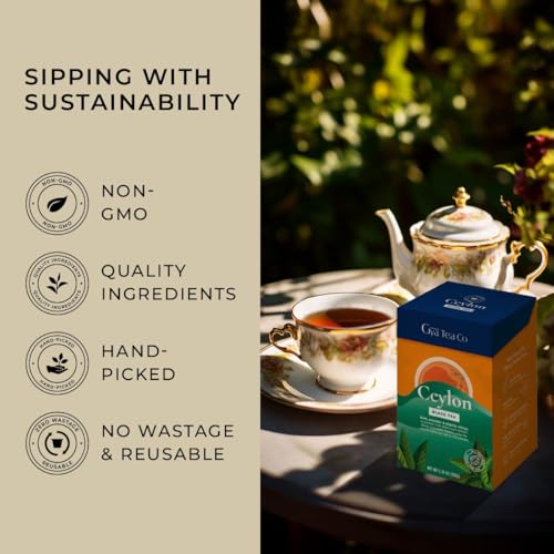 GYA TEA CO CEYLON BLACK TEA LOOSE LEAF TEA – 5.29 OZ 70 CUPS HIGH CAFFEINE TEA CEYLON BLACK TEA – 100% PURE NATURAL LOOSE LEAF BLACK TEA LOOSE TEA – 0 CALORIES SUGAR-FREE FRUIT TEA LEAVES LOOSE LEAF