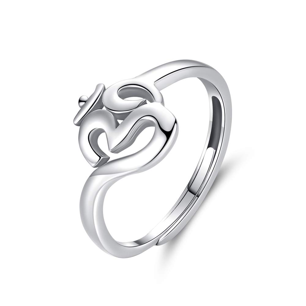 sam panda 925 Sterling Silver Ring Om Symbol Sanskrit Women Adjustable Rings Yoga Gift Religious Jewelry