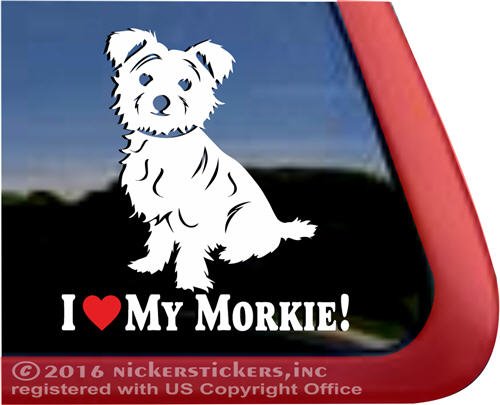 I Love My Morkie Car Sticker