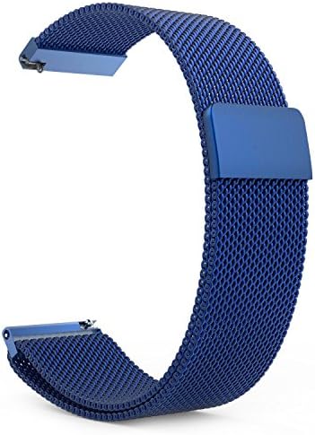 Moto 360 Watch Band, Vicsainteck Stainless Steel Milanese Loop Quick Release Watch Strap Replacement Wristband With Fully Magnetic Closure for Gear S2, Moto 360 And All 20mm Smart Watch (Blue)