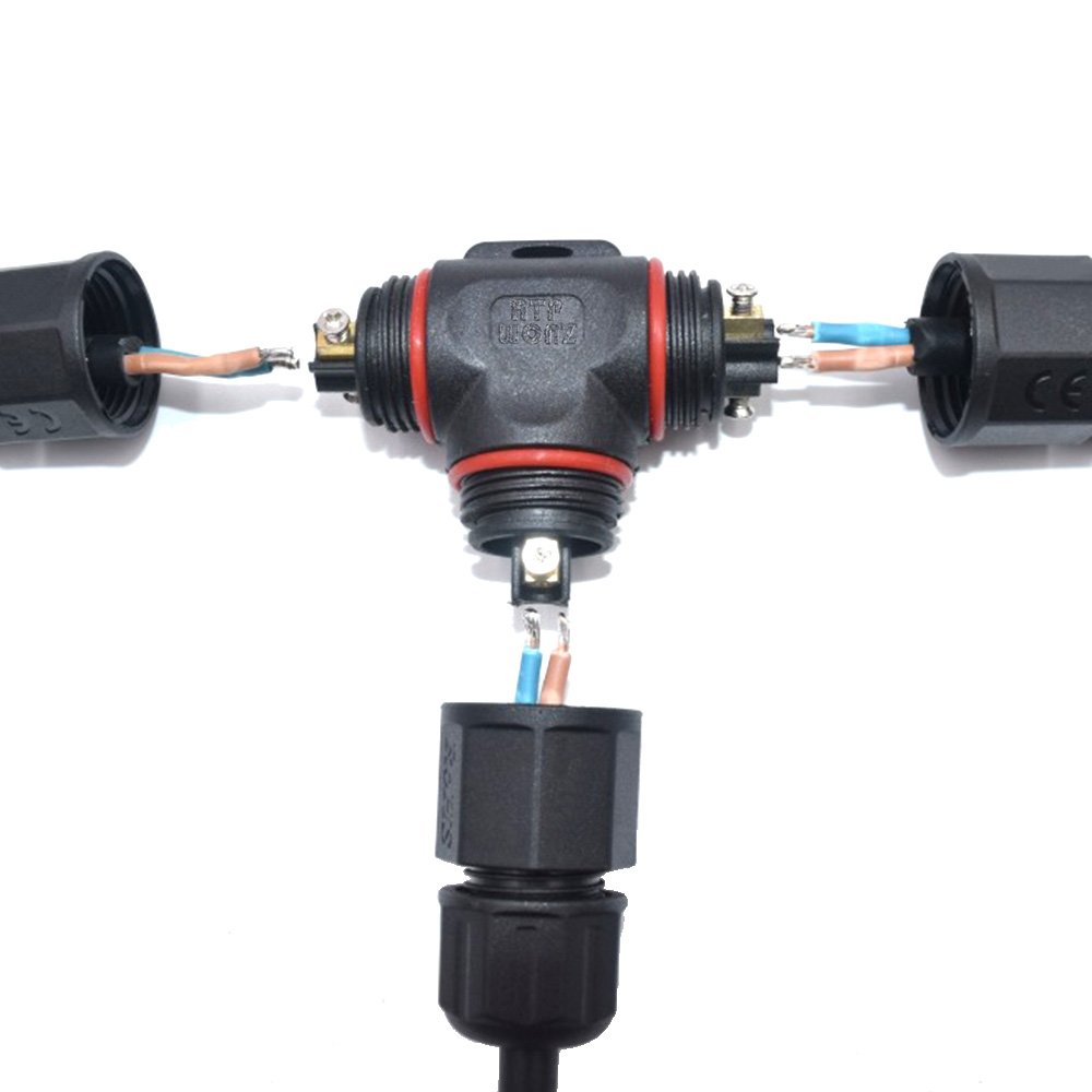 Edi-tronic 3-poliger T-Kabelverbinder - Wasserdichte IP68 Verbindungsdose Für Außen- & Inneneinsatz