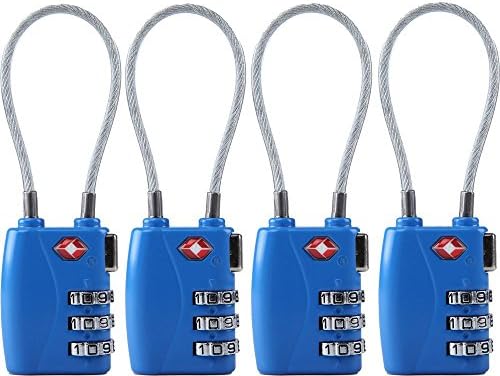 TSA Approved Luggage Travel Lock 4 Pack- Set-Your-Own Combination Lock - Luggage Suitcase Baggage Locks