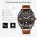 Menton Ezil Fashion Business Mens Movement Watches Waterproof Casual Analog Date Quartz Dress Wrist Watch with Brown Leather Strap