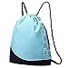 Runetz Drawstring Backpack Bag Gym Sackpack with Inside Pocket Sport Bags for Men Women, Teal