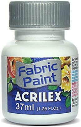 Acrilex 37 ml Matte Fabric Paint, White by Acrilex