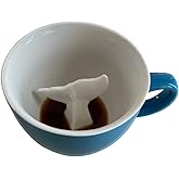 Creature Cups Whale Tail Ceramic Mug – 11 oz Ocean Blue Coffee Cup with Hidden 3D Whale Tail Inside – Unique Gift for Coffee, Tea & Marine Life Lovers