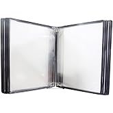 Wall Mounted a3 Poster Flip Book Display with 10 Panels and 20 Pockets(PVC+Metal) 45&times;32&times;8CM (Color : A)