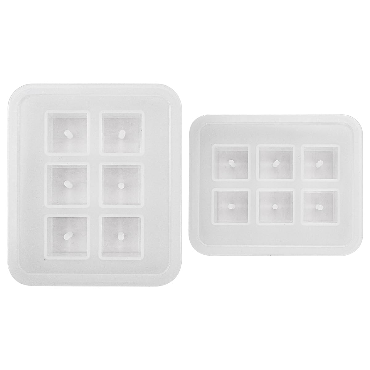 2Pcs NUZAMAS Square Cube Silicone Molds Resin Mold with Holes Square Resin Epoxy Mold for Jewelry pendant Polymer Clay Soap Making Gemstone DIY Crafting Projects