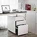 SONGMICS Steel File Cabinet 3 Drawer with Lock Mobile Pedestal Under Desk Fully Assembled Except Casters White UOFC60WT