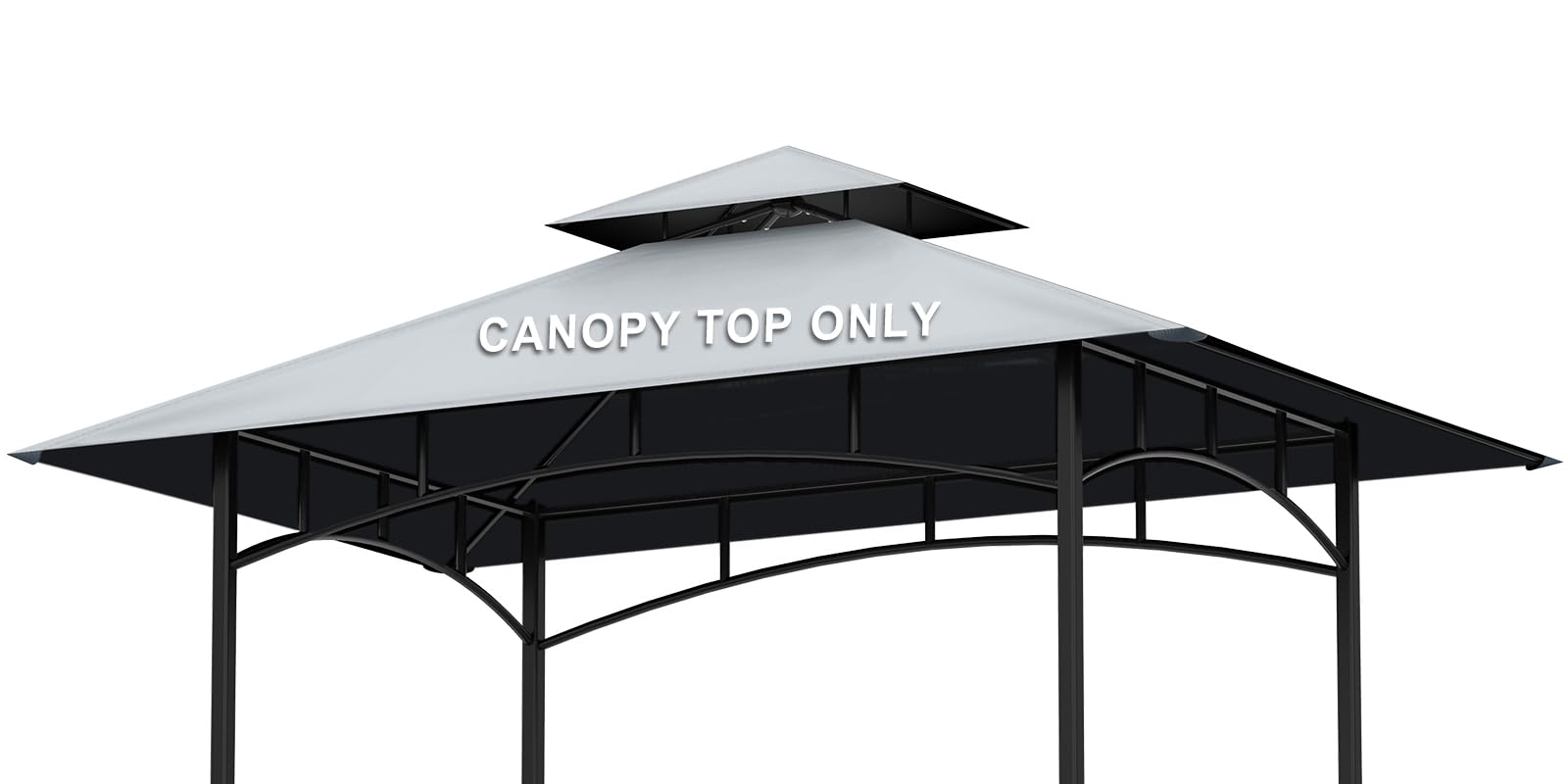 Photo 1 of Grill Gazebo Replacement Canopy Top - AONEAR 5'x8' Outdoor BBQ Tent Roof Cover Double Tiered Outdoor Grill Shelter Fit for Model L-GG001PST-F (Gray)