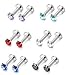 Jstyle 12 Pcs a Set 316L Stainless Steel 16G 2-4mm CZ Nose Piercing Labret Monroe Lip Rings Helix Tragus Cartilage Ear Piercings Studs 6mm Bar Length 3mm