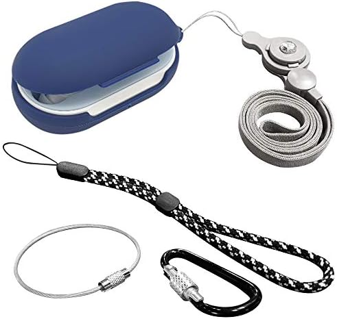 OPHRY Case for Samsung Galaxy Buds - [Free 4 Gifts] Carabiner, Wrist Strap, Keychain, and Lanyard – Flexible TPU and Full Protection Cover Design (Navy)