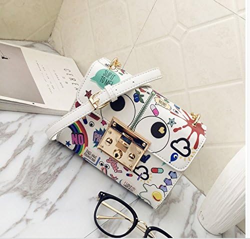 Amazon Com Graffiti Printing Crossbody Bag Clutch Chain Bag Purse Black White Sports Outdoors