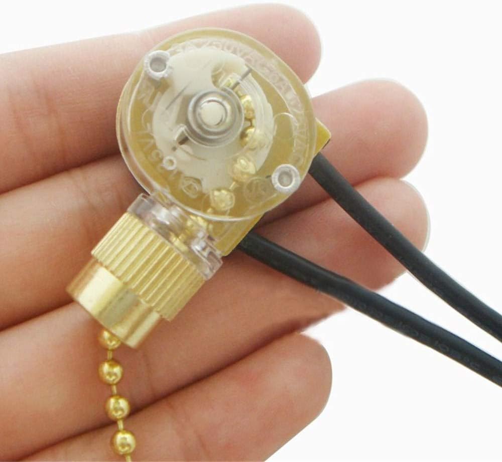 Pull Chain Switch Zing Ear ZE-109 Ceiling Fan Switch Ceiling Fan Light Lamp Replacement 2 Pack Brass - - 