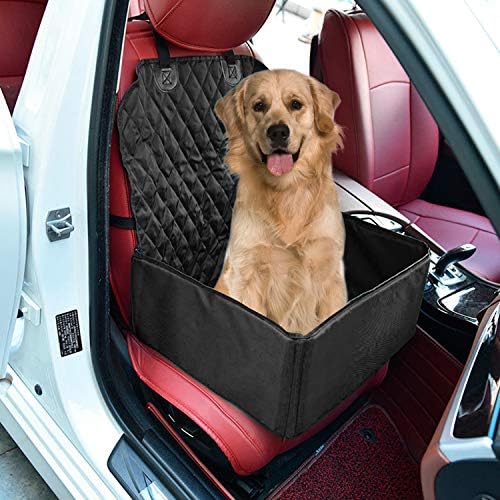 Inpher Pet Car Booster Seat, 2 in 1 Waterproof Pet Car Seat Cover Mat Dog Travelling Carrier Seat Protector with Safety Leash for Dogs and Cats