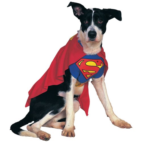 Superman Dog Halloween Costume Pet Size Small 10-12