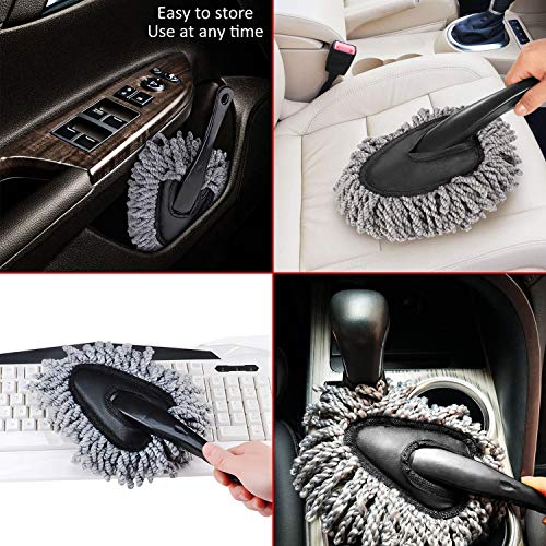 Manfiter Detailing Brush Set, Car Duster, Auto Detail Brush Set with Car Dash Duster Brush for Car Motorcycle Automotive Cleaning Wheels, Dashboard, Interior, Exterior, Leather, Air Vents - Thumbnail 3