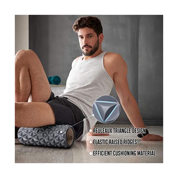 FitBeast Foam Roller Set 2 in 1 for Deep Tissue Muscle Massage, Trigger Point Foam Roller Massage Stick and Massage Ball…