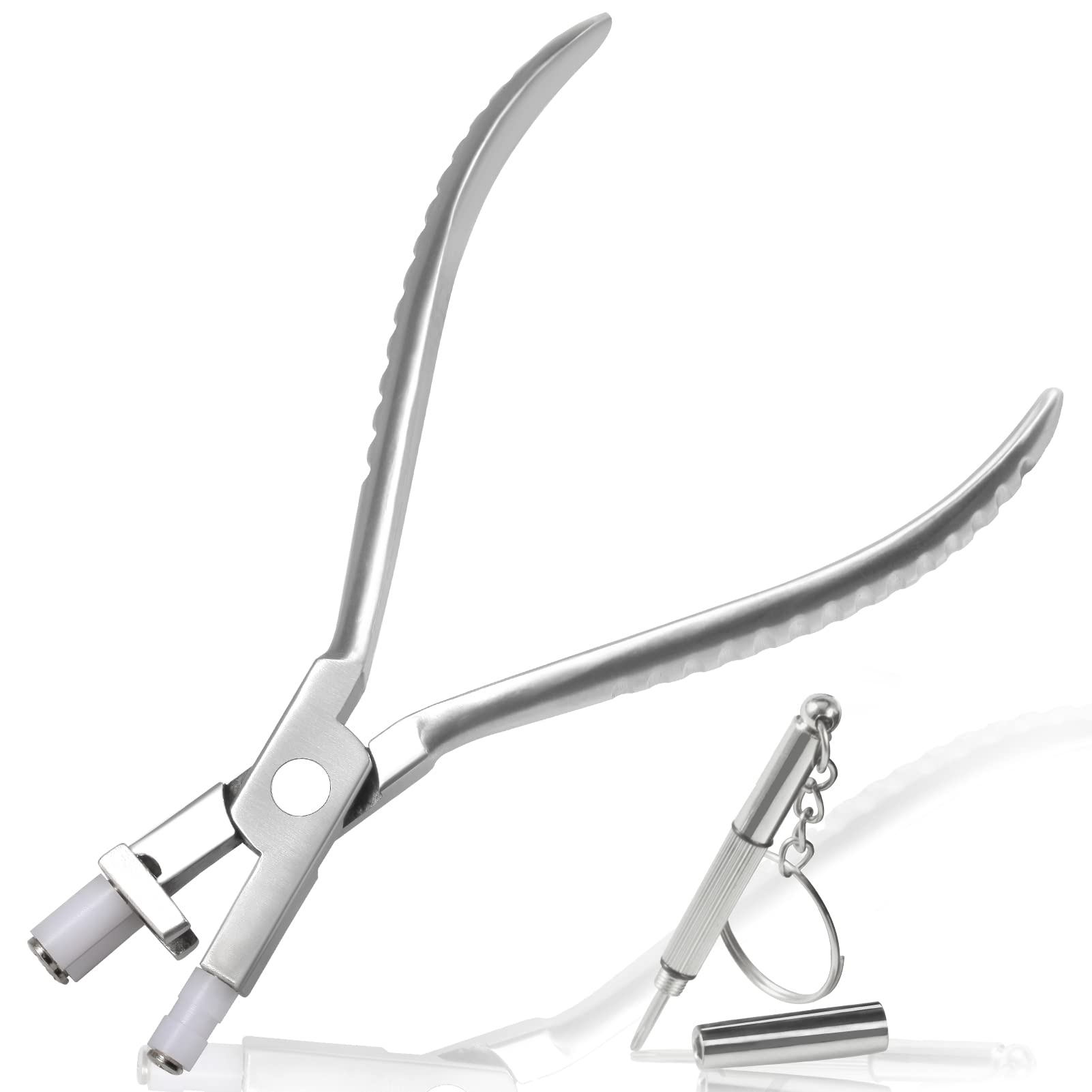 LEONTOOL Bending Bridge Temple Pliers - 6 Inch Optical Trident Pliers for Eyeglasses Adjustment Tools with Professional Eyeglass Repair Screwdriver