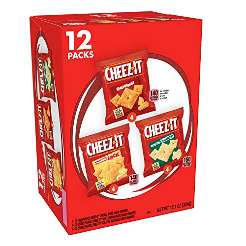 CheezIt Baked Snack Cheese Crackers, Variety Pack, Original, White