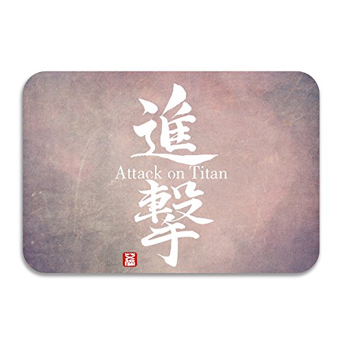 PTGIK Attack On Titan Shingeki No Kyojin Cosplay Logo Non-slip Doormat White