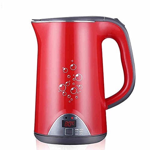 ZJâ“‡ kettle RedStainless Steel Electric Kettle Boil Water Third Gear Thermostat Double Layer Anti-scald Automatic Power Off Kettle1.7liters(size:265221mm) Fast Boiling, Boil-Dry Protection ##