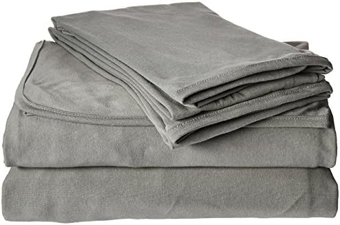 Textiles Plus 135 GSM Knit Jersey Sheet Set, Grey