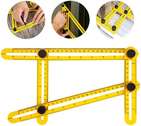 Multi Angle Measuring Tool Folding ABS Ruler, Measures All Angles and Forms Angle Ruler for Handymen, Builders, Craftsmen