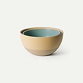 MORA Mega and Giant Bowls Set of 2, 5.5 and 3.5 Qt Ceramic Pottery Mixing Bowls - Microwave and Dishwasher Safe - Merrigold & Iris