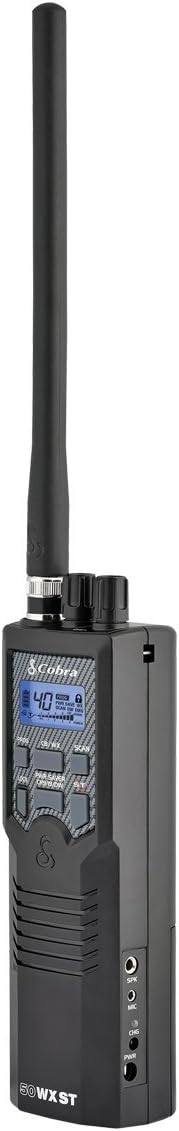 Cobra HHRT50 Road Trip Cb Radio - Emergency Radio, Travel Essentials, 2-Way Handheld Black Radio with Rooftop Magnet Mount Antenna, NOAA Channels, Dual Watch & 40 Channel Access