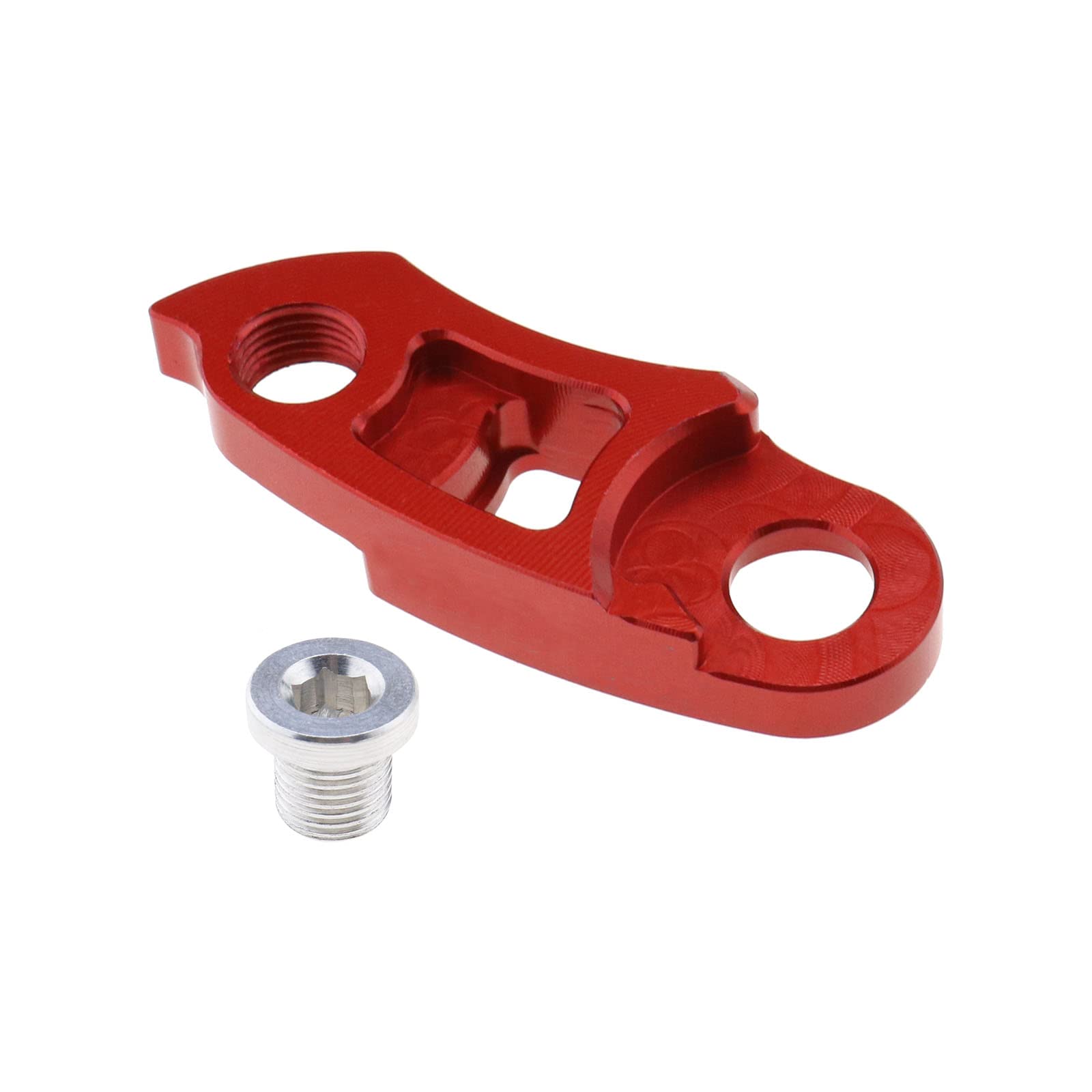 ECSiNG MTB Bike Rear Derailleur Link Hanger Extender Frame Tail Hook Adapter Tool Red Aluminum Alloy Compatible with Flywheel Mountain 40T/42T/46T/50T/56T