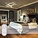 KKMYWAN Modern Crystal Chandeliers Dimmable Round Pendant Lighting with Remote 2 Rings LED Ceiling Hanging Light Fixture for Foyer Dining Room Living Room Bedroom, 3000K/4000K/6000K 15.75”+7.7”