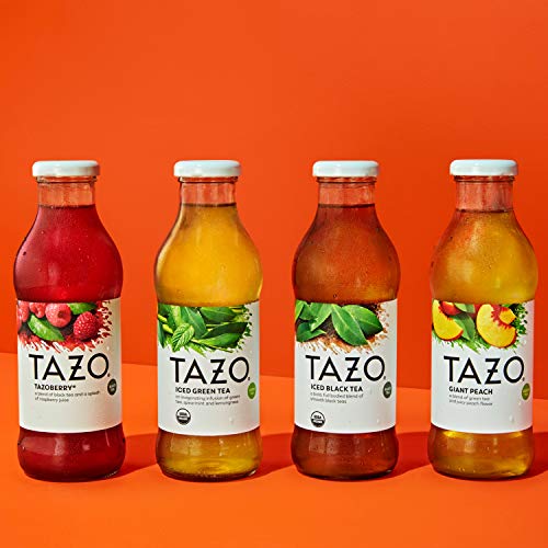 Tazo Iced Tea, Giant Peach, 13.8 Ounce Glass Bottles (Pack Of 8) on