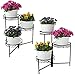 Sunnydaze 3-Tiered Metal Plant Stand, Indoor/Outdoor Flower Pot Holder, 22-Inch Tall, Set of 2, Blackthumb 1