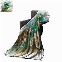 Anzhutwelve Warm Blanket Turtle,Artistic Aquarium Animals All Season Blanket W80 x L60 inch