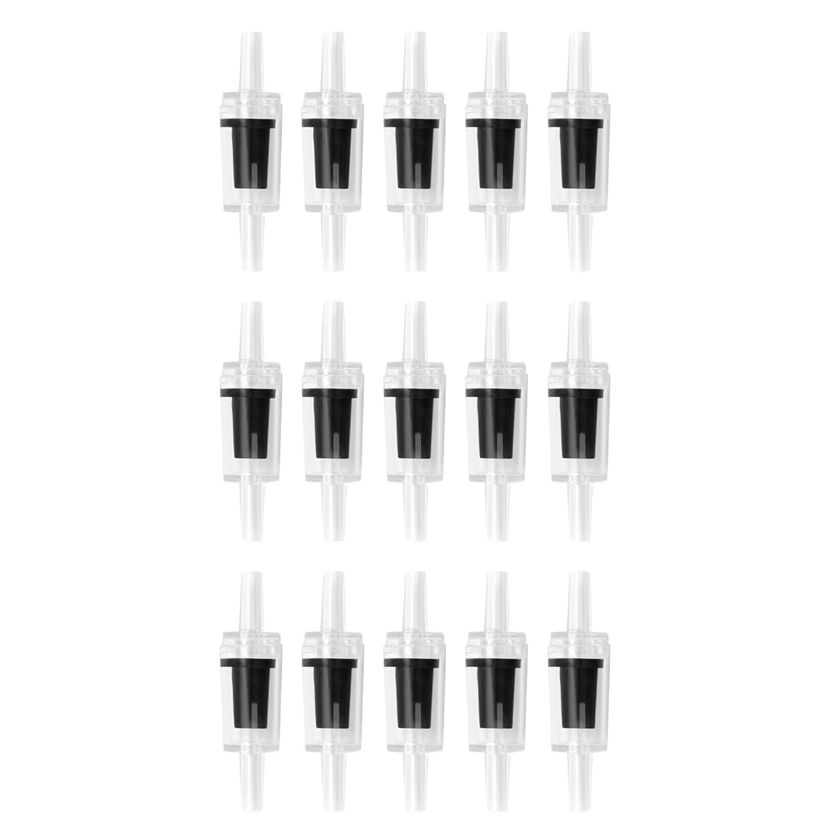 FONGKNOX 15PCS Check Valve for Aquarium, Air Pump Check Valve, Aquarium Pump Protection Plastic Check Valve - Black