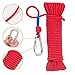 Nylon Twisted Braided Rope, 8mm x 20M(65ft) Utility Rope w/ D-Ring Locking Carabiner, 1000 Lbs Breaking Strength All-Purpose Rope for Moving, Camping, Towing, Outdoor Adventure, Gardening, Boat Docks