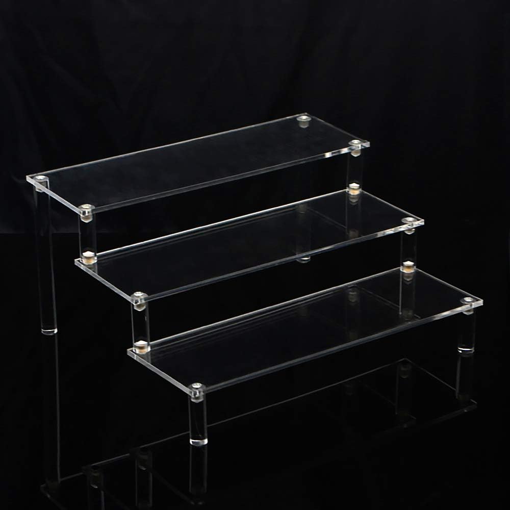 Acrylic Display Stands Clear Art Cosmetics Storage for Shows Rack Retail Model Jewelry Figures Decorative 3 Tier Holder (ONE)